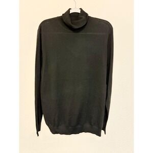 Lachlan Men's XL Black Merino Wool Blend Turtleneck Sweater NWT